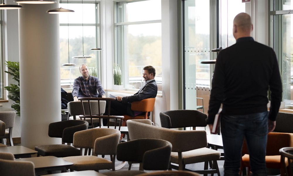 Kantine studiohotellet med fin utsikt. Bilde.