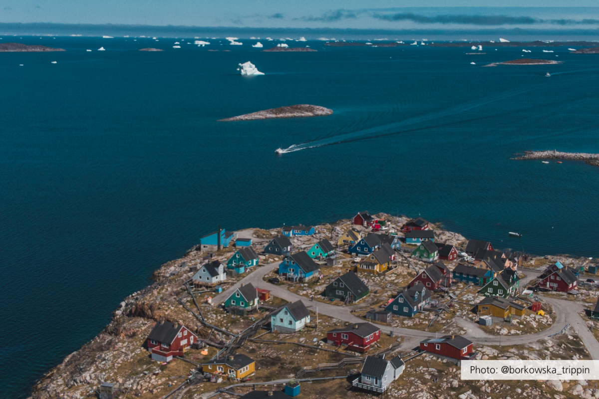 Utsikt Hotel Søma Aasiaat. Bild.