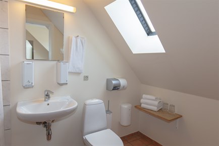 Bathroom with white background Family Room. Photo.