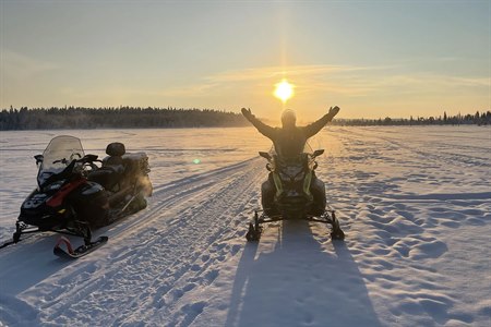 Enjoy snowmobile tour in Kiruna. Photo.