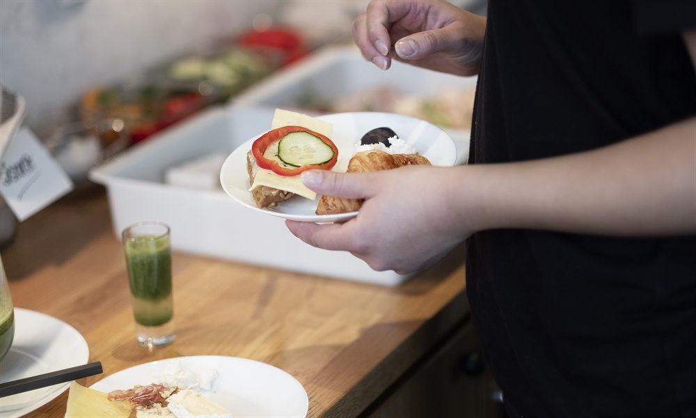 Kantine studiohotellet Kista. Bilde.