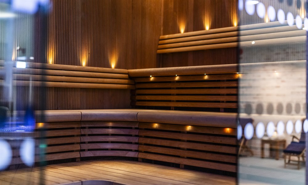 Trevlig och mysig bastu. Foto.