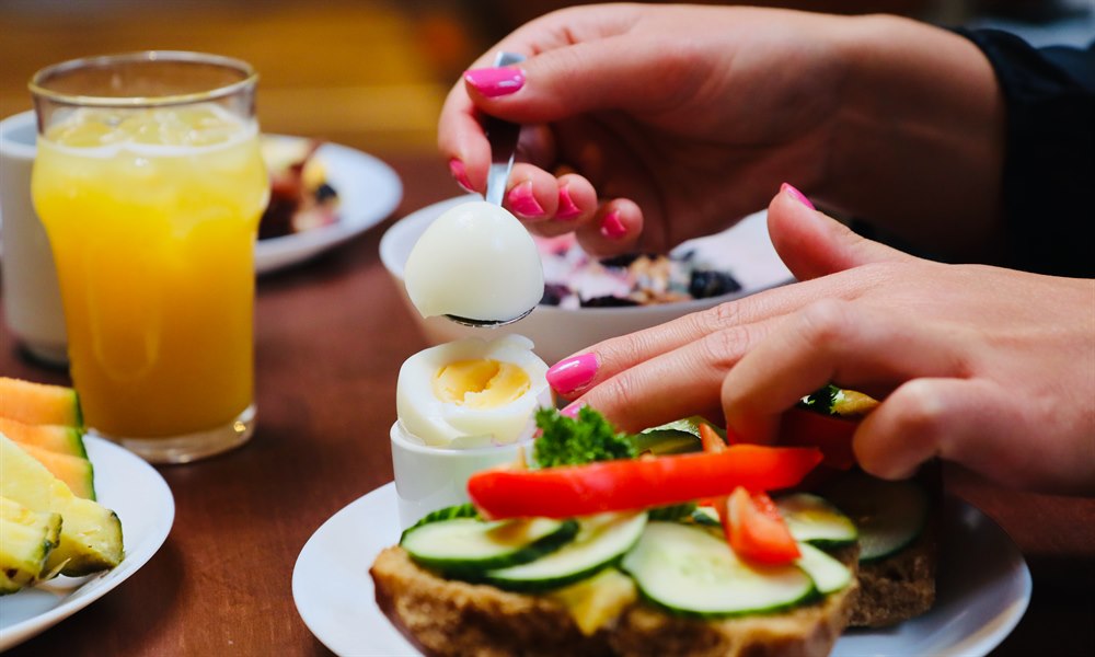breakfast in the restaurant
