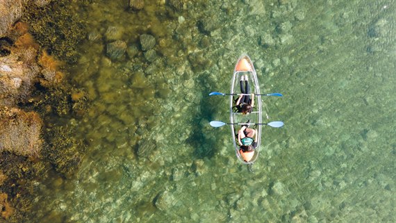Paddle in the sea. Photo.