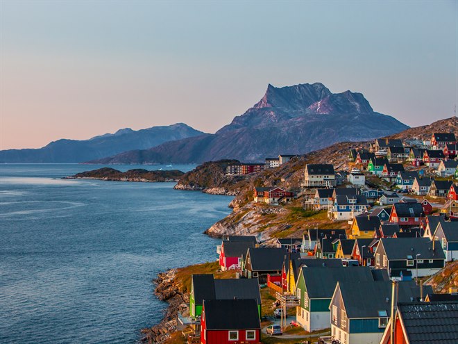 Colorful houses in Nuuk West Coast Greenland. Image.