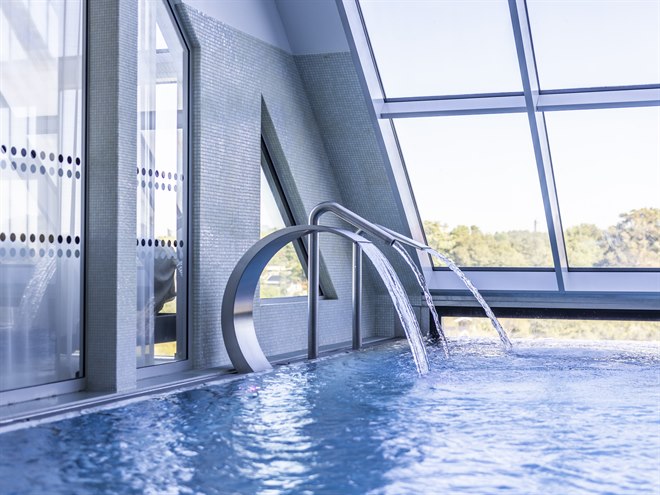 Nice swimming pool at First Hotel. Photo.