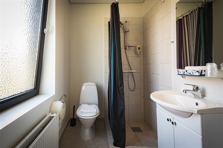 Bathroom type single room Prinsen hotel. Photo.