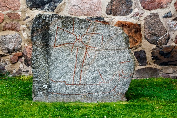An old rune stone. Image.