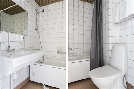 Standard Twin bathroom. Image.