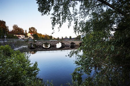 Stone bridge over the water