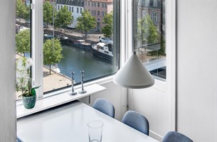 Fin utsikt över piren från hotelllägenhet Christianshavn. Foto.