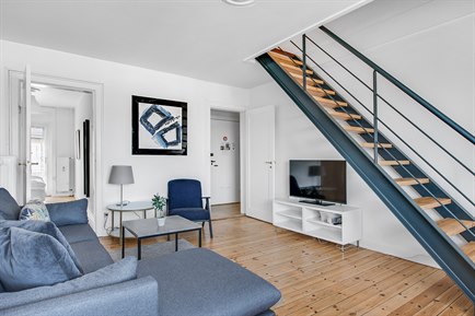 Living room hotel apartment Christianshavn. Photo.