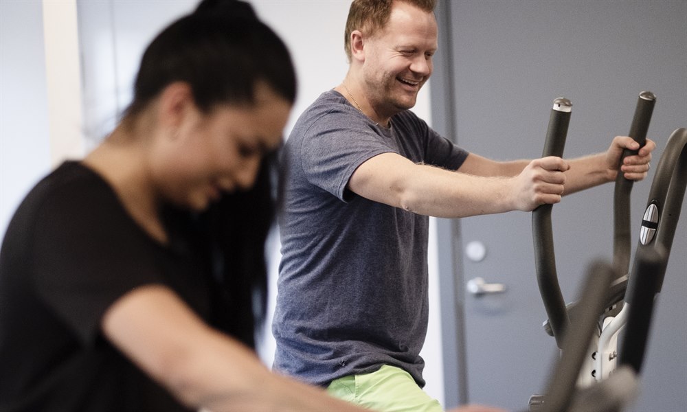 Treningsstudio the studio hotel Kista. Bilde.