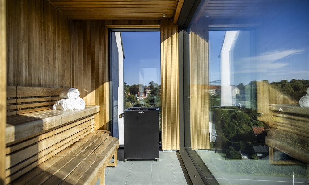 Trevlig och mysig bastu. Foto.