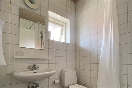 Bathroom with white background. Photo.