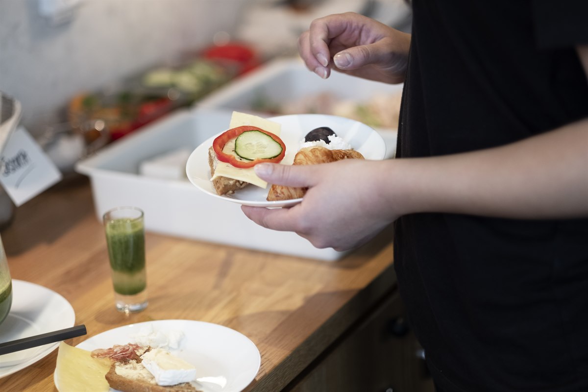 Kantine studiohotellet Kista. Bilde.