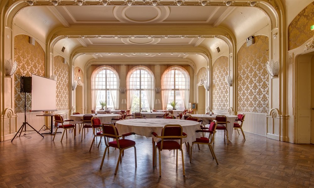 Meeting and conference at hotel. Photo.