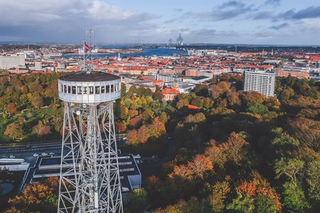 Aalborg Tower view in the city. Photo.