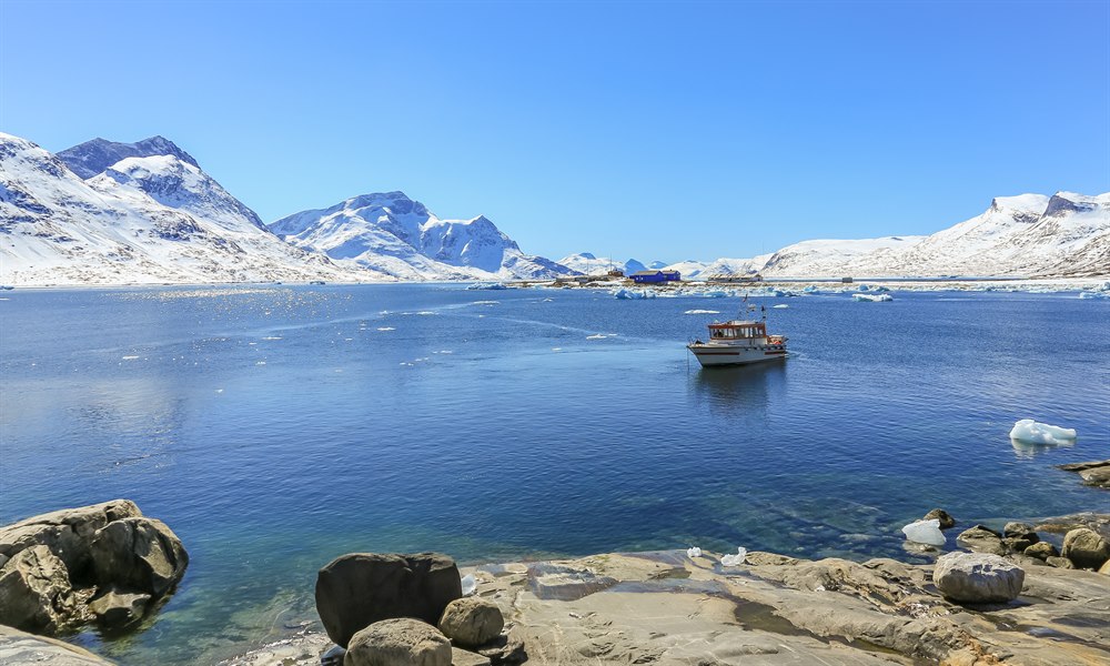 Nuuk fjord in Greenland. Photo.
