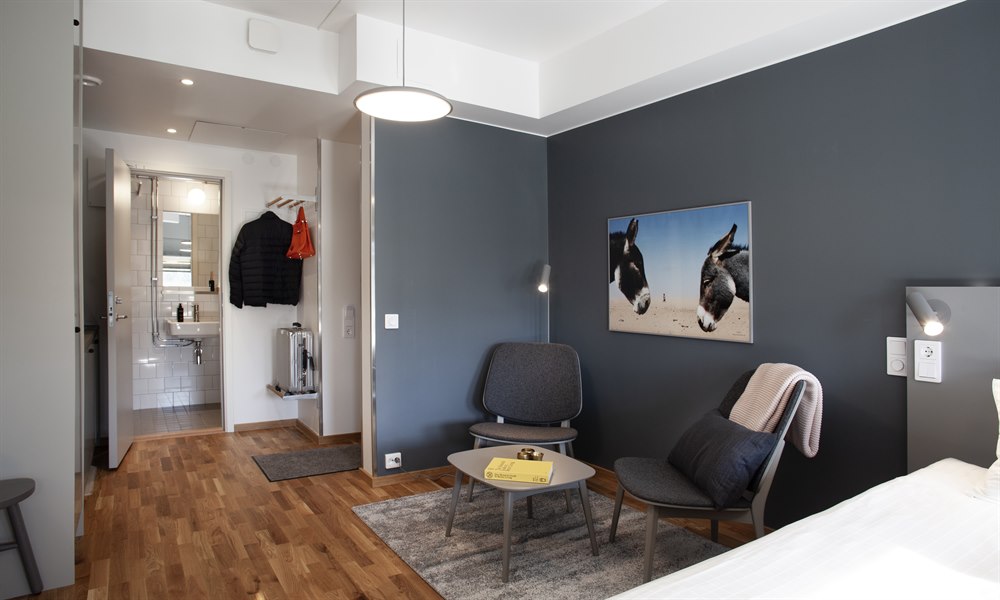 Studio C leilighet studiohotellet Kista. Bilde.