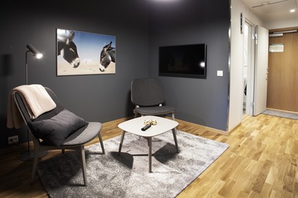 Studio A room the studio hotel Kista. Photo.