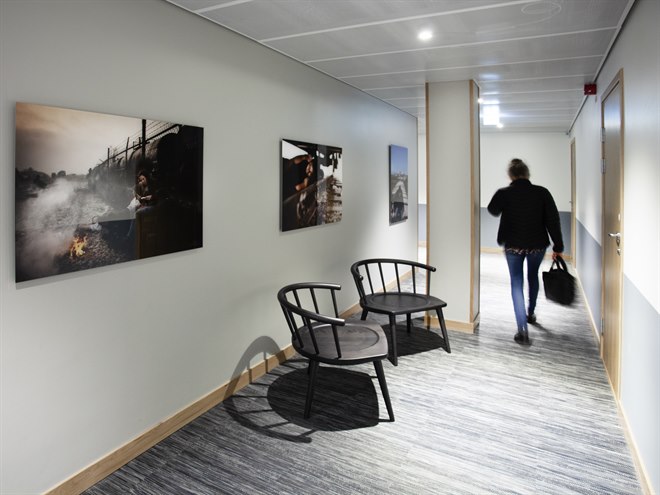 Korridor studiohotellet Kista. Bilde.