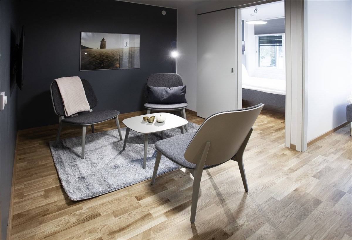 Studio D leilighet studiohotellet Kista. Bilde.