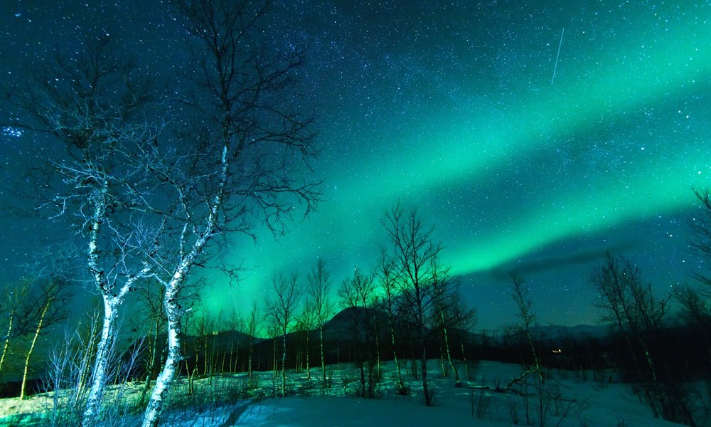 Se nordlys i Kiruna. Bilde.