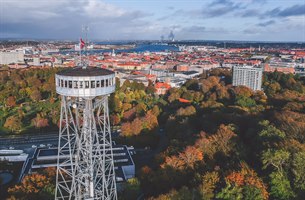 Aalborg Tårn udsigt i byen. Bilde.