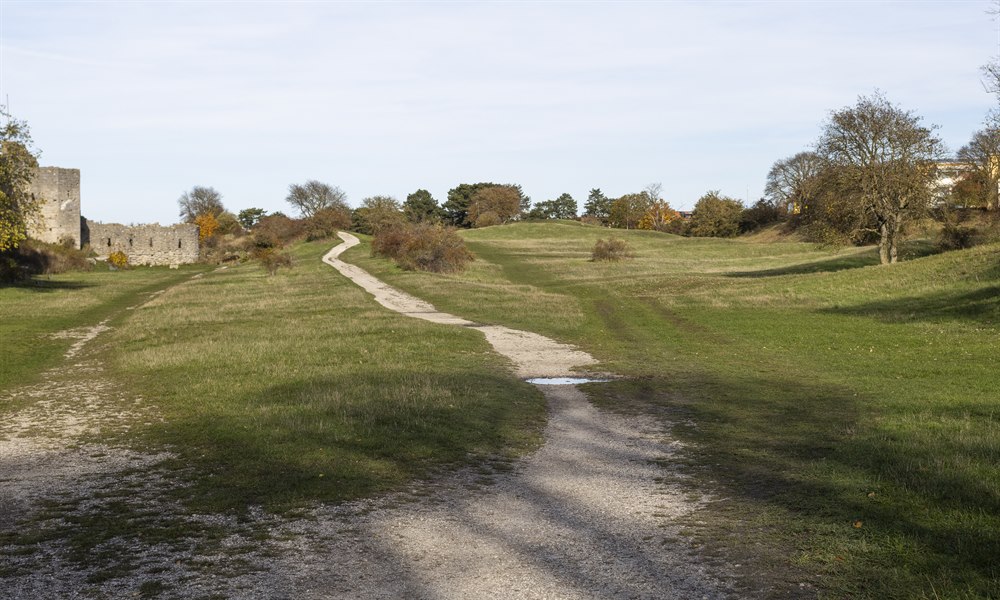 Ruins on Gotland in autumn weather.