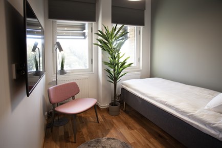 Small room the studio hotel Kista. Photo.