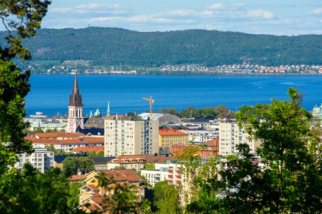 City and lake view over Jönköping.