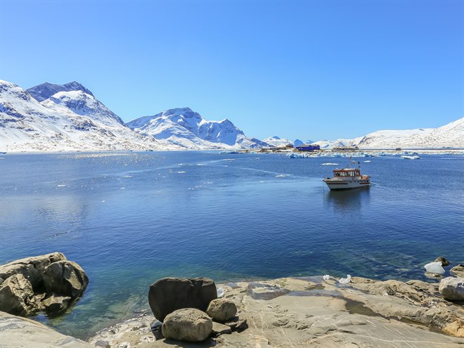 Nuuk fjord in Greenland. Photo.