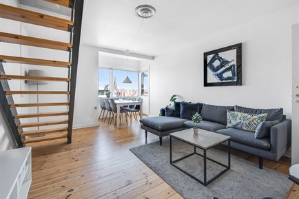 Living room hotel apartment Christianshavn. Photo.