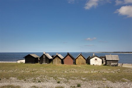 hytter på en strand