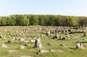 Vikinggravsted Lindholm Høje. Bilde.