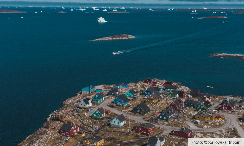 Utsikt Hotel Søma Aasiaat. Bild.