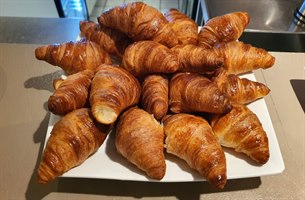Good croissant for breakfast. Photo.