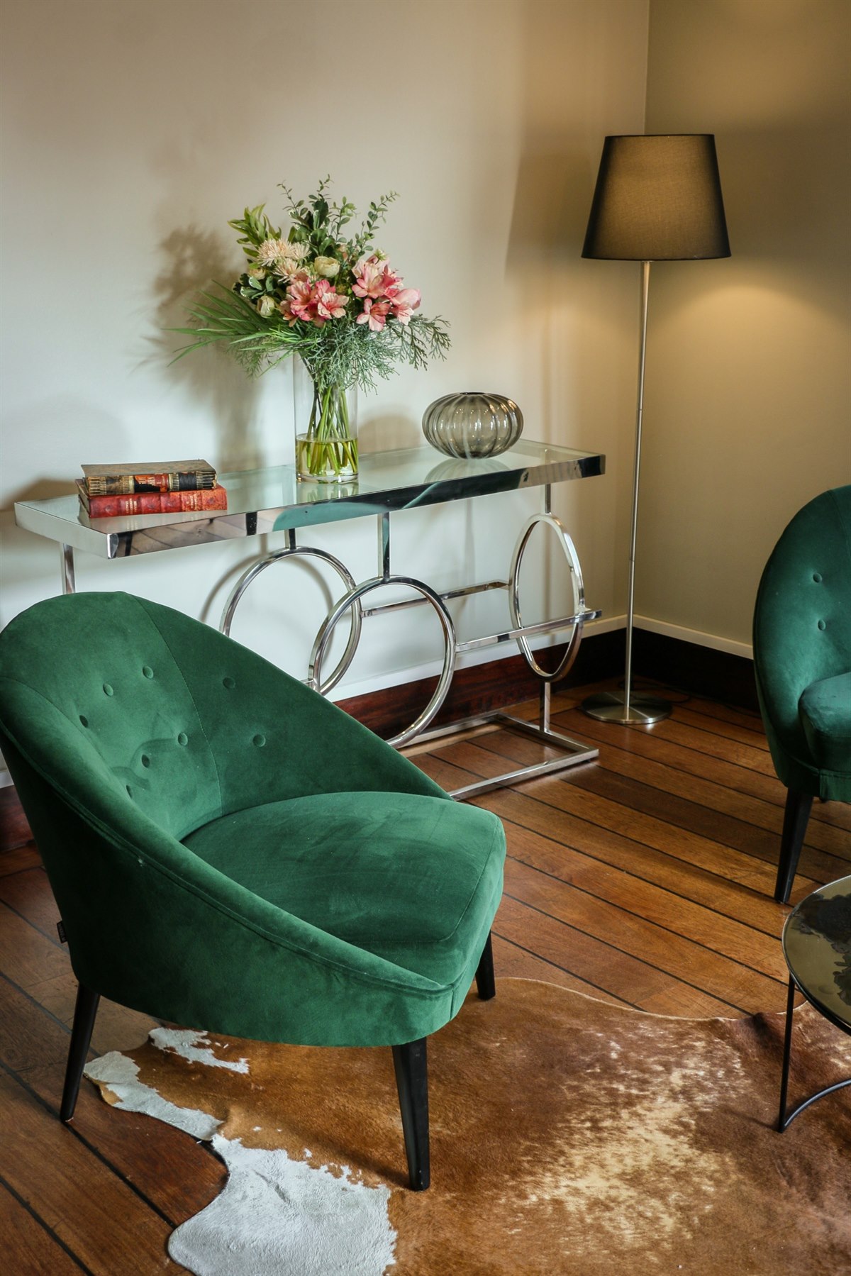 armchairs in the lobby