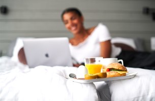 Breakfast in bed. Image.