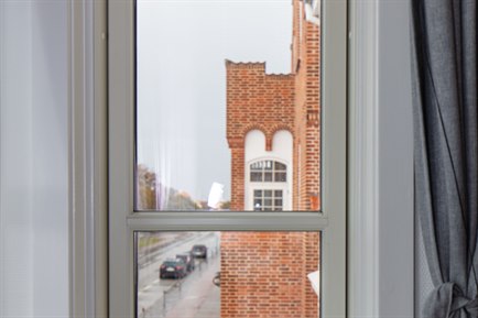 Window view from Comfort Family Rooms. Photo.